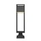 Z-Lite Barwick 1 Light Outdoor Pier Mounted Fixture, Black & Etched 585PHBS-SQPM-BK-LED - alternate 2